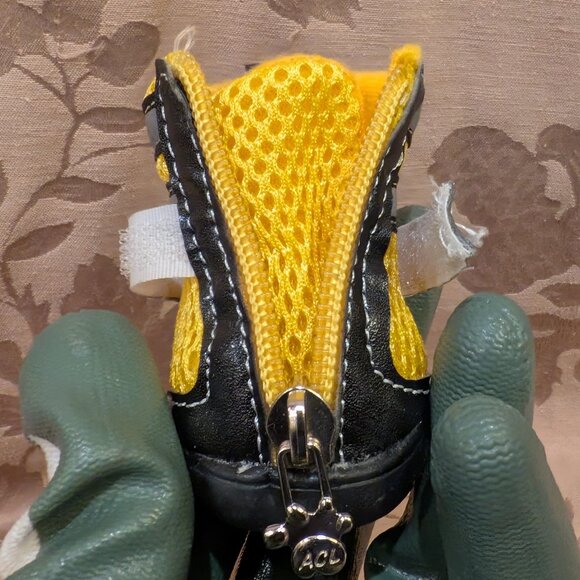 ACL Yellow and Black Dog Shoes, Size 3, EUC! - Picture 6 of 7